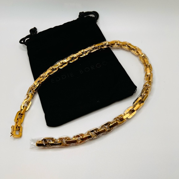 Eddie Borgo 17” Supra Chain Link Necklace 12K Gold Plate Chunky - Picture 4 of 4